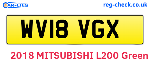 WV18VGX are the vehicle registration plates.