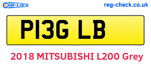 P13GLB are the vehicle registration plates.