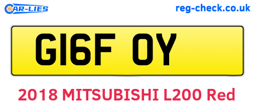 G16FOY are the vehicle registration plates.
