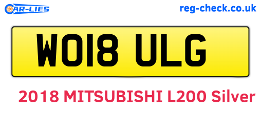 WO18ULG are the vehicle registration plates.