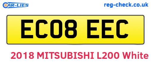 EC08EEC are the vehicle registration plates.