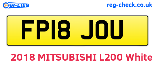FP18JOU are the vehicle registration plates.