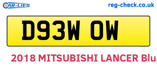 D93WOW are the vehicle registration plates.