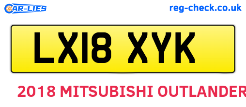 LX18XYK are the vehicle registration plates.