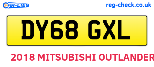 DY68GXL are the vehicle registration plates.
