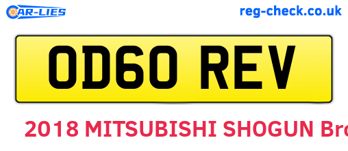 OD60REV are the vehicle registration plates.