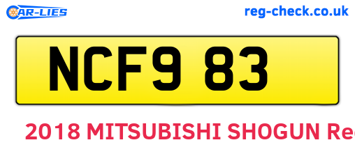 NCF983 are the vehicle registration plates.