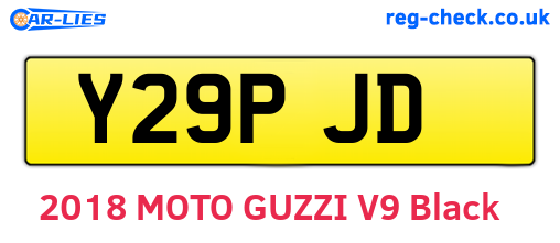 Y29PJD are the vehicle registration plates.