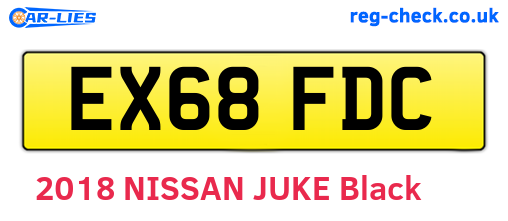 EX68FDC are the vehicle registration plates.