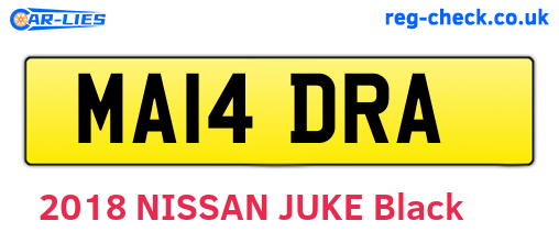 MA14DRA are the vehicle registration plates.