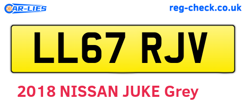 LL67RJV are the vehicle registration plates.