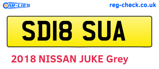 SD18SUA are the vehicle registration plates.