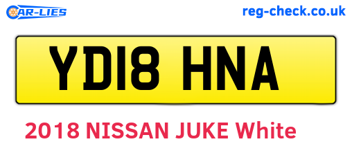 YD18HNA are the vehicle registration plates.