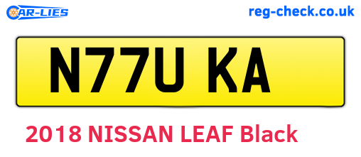 N77UKA are the vehicle registration plates.