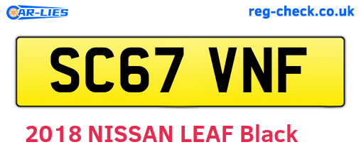 SC67VNF are the vehicle registration plates.