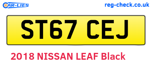 ST67CEJ are the vehicle registration plates.
