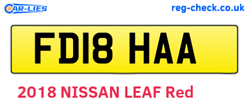 FD18HAA are the vehicle registration plates.