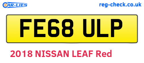 FE68ULP are the vehicle registration plates.