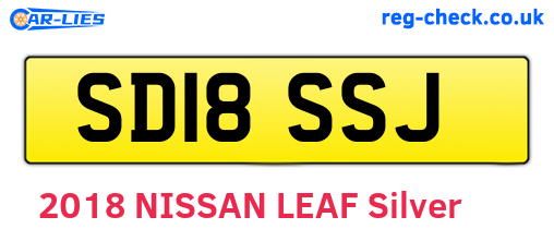 SD18SSJ are the vehicle registration plates.
