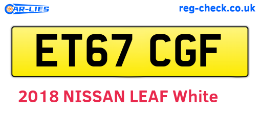 ET67CGF are the vehicle registration plates.