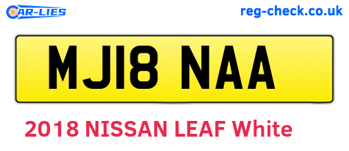 MJ18NAA are the vehicle registration plates.