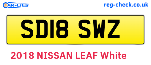 SD18SWZ are the vehicle registration plates.