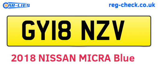 GY18NZV are the vehicle registration plates.