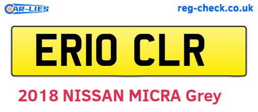 ER10CLR are the vehicle registration plates.