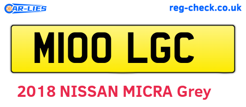 M100LGC are the vehicle registration plates.