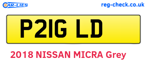 P21GLD are the vehicle registration plates.