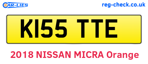 K155TTE are the vehicle registration plates.