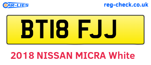 BT18FJJ are the vehicle registration plates.
