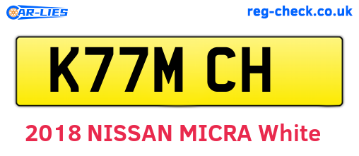 K77MCH are the vehicle registration plates.