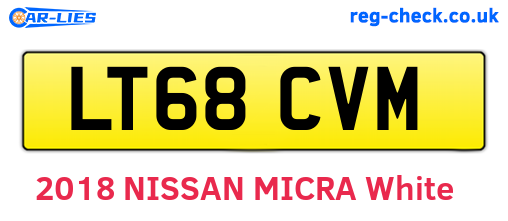 LT68CVM are the vehicle registration plates.