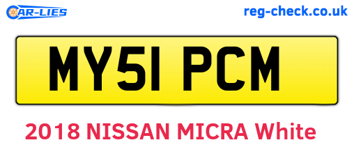 MY51PCM are the vehicle registration plates.