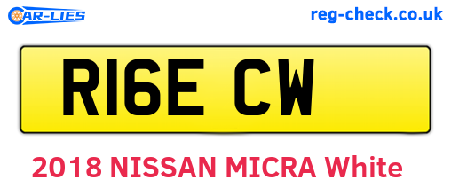 R16ECW are the vehicle registration plates.