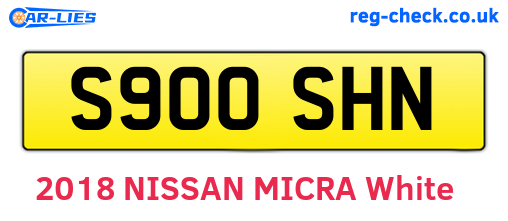 S900SHN are the vehicle registration plates.