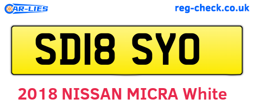 SD18SYO are the vehicle registration plates.