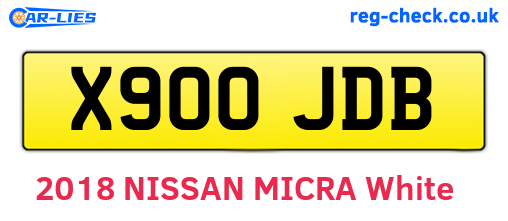 X900JDB are the vehicle registration plates.