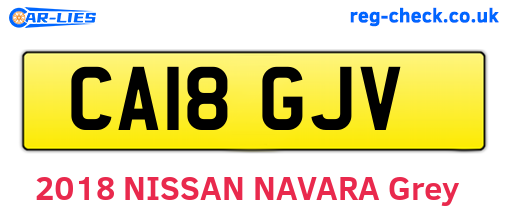 CA18GJV are the vehicle registration plates.