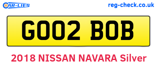 GO02BOB are the vehicle registration plates.