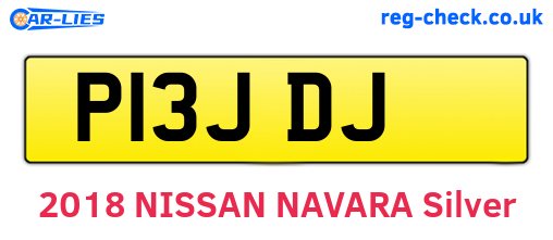 P13JDJ are the vehicle registration plates.