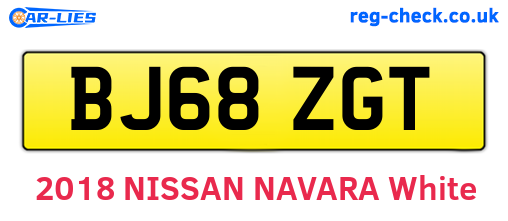 BJ68ZGT are the vehicle registration plates.