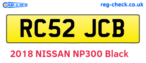 RC52JCB are the vehicle registration plates.