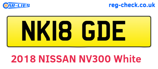 NK18GDE are the vehicle registration plates.