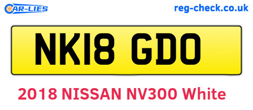 NK18GDO are the vehicle registration plates.