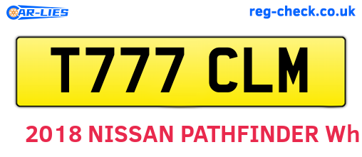 T777CLM are the vehicle registration plates.