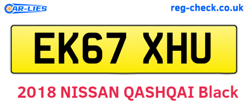 EK67XHU are the vehicle registration plates.