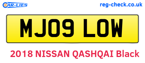 MJ09LOW are the vehicle registration plates.