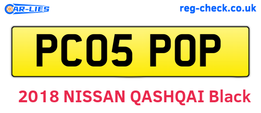 PC05POP are the vehicle registration plates.